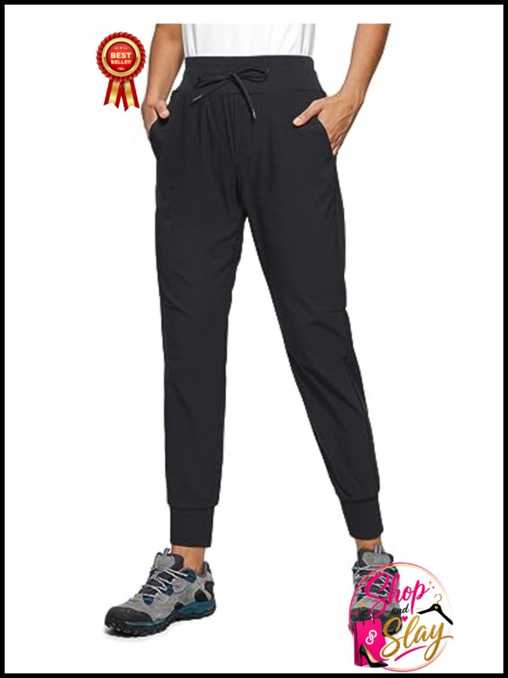 Lightweight Ripstop Hiking Joggers 27.5" High Rise Tapered Active Pants